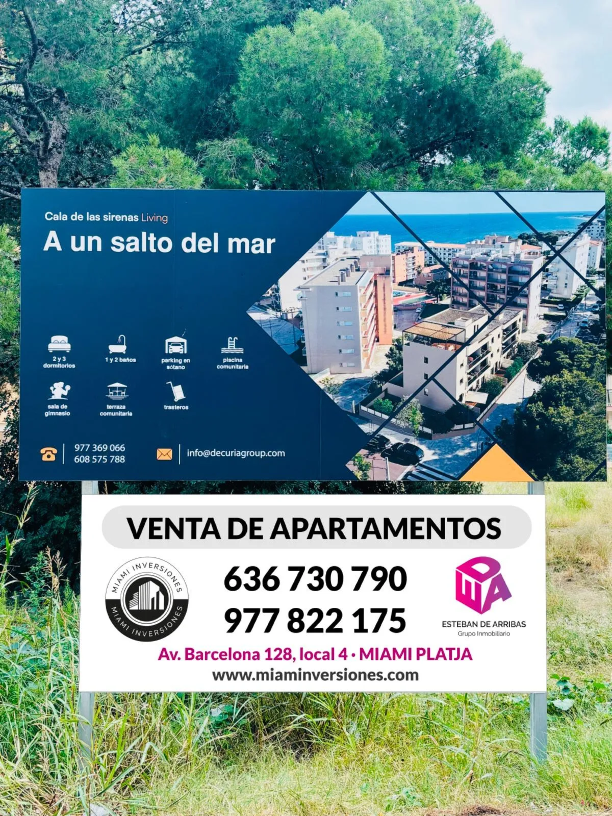 Cartel de la promoción Cala de las Sirenas Living en Miami Platja